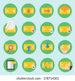 Vector illustration of email communication icon in flat design 