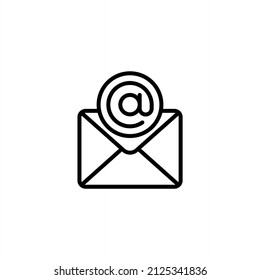 Vector illustration of email envelope icon Open envelope pictogram. Line mail symbol for website design, mobile app, user interface.