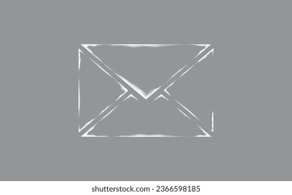 Vector illustration, email icon. Message icon, email. Mail icon on a gray background. Received message.