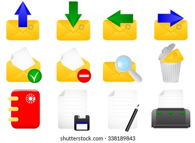 Vector illustration of e-mail icons