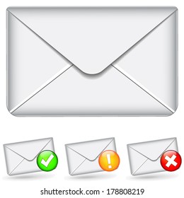 vector illustration of email icons set on white background