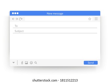 Vector Illustration Email Interface. Modern Mail Window Template