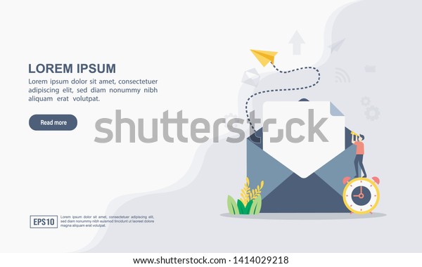 Vector illustration of email marketing &\
message concept with \