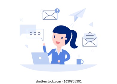 Vector illustration, Email and messaging,Email marketing. 