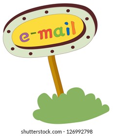 A vector illustration of an email sign