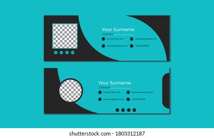 Vector Illustration Email Signature Design.  Minimal Design.
