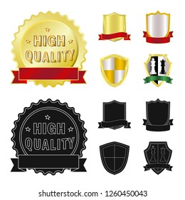 Vector illustration of emblem and badge . Collection of emblem and sticker stock symbol for web.