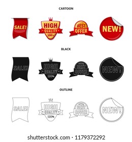 Vector illustration of emblem and badge icon. Set of emblem and sticker stock vector illustration.