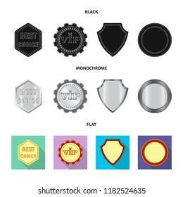 Vector illustration of emblem and badge icon. Collection of emblem and sticker stock vector illustration.