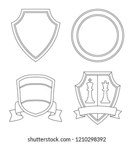 Vector illustration of emblem and badge icon. Collection of emblem and sticker stock vector illustration.