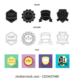 Vector illustration of emblem and badge icon. Set of emblem and sticker stock vector illustration.