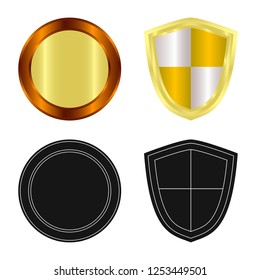 Vector illustration of emblem and badge icon. Collection of emblem and sticker vector icon for stock.