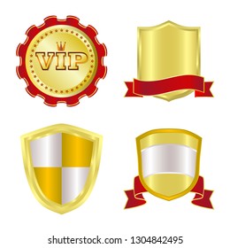Vector illustration of emblem and badge icon. Collection of emblem and sticker vector icon for stock.