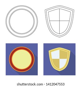 Vector illustration of emblem and badge icon. Set of emblem and sticker stock symbol for web.