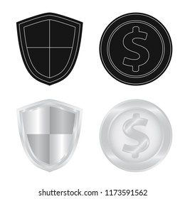 Vector illustration of emblem and badge logo. Collection of emblem and sticker stock symbol for web.