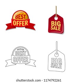 Vector illustration of emblem and badge logo. Collection of emblem and sticker stock vector illustration.