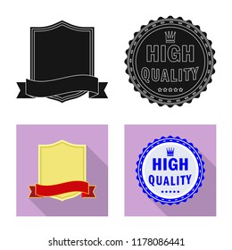 Vector illustration of emblem and badge logo. Set of emblem and sticker vector icon for stock.