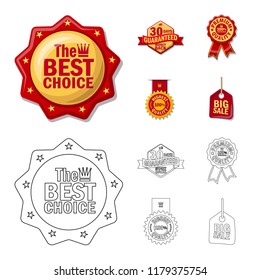 Vector illustration of emblem and badge logo. Collection of emblem and sticker vector icon for stock.