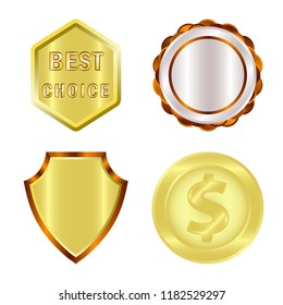 Vector illustration of emblem and badge logo. Collection of emblem and sticker stock symbol for web.