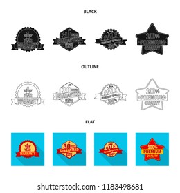 Vector illustration of emblem and badge logo. Set of emblem and sticker stock vector illustration.