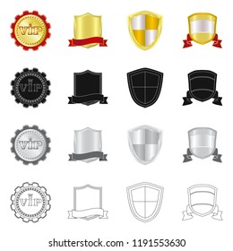 Vector illustration of emblem and badge logo. Collection of emblem and sticker vector icon for stock.