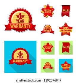 Vector illustration of emblem and badge logo. Set of emblem and sticker stock vector illustration.