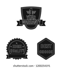 Vector illustration of emblem and badge logo. Set of emblem and sticker vector icon for stock.