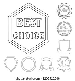 Vector illustration of emblem and badge logo. Set of emblem and sticker stock symbol for web.