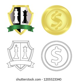 Vector illustration of emblem and badge logo. Set of emblem and sticker stock vector illustration.
