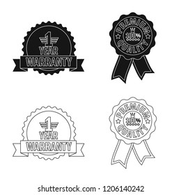 Vector illustration of emblem and badge logo. Set of emblem and sticker vector icon for stock.