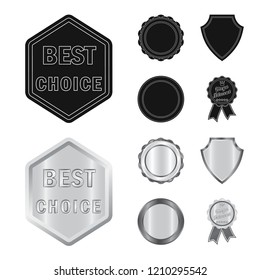 Vector illustration of emblem and badge logo. Set of emblem and sticker stock vector illustration.