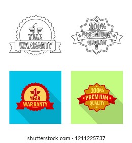 Vector illustration of emblem and badge logo. Collection of emblem and sticker vector icon for stock.