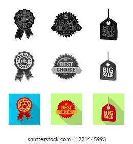 Vector illustration of emblem and badge logo. Collection of emblem and sticker vector icon for stock.