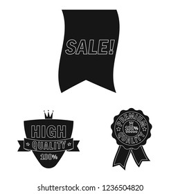 Vector illustration of emblem and badge logo. Set of emblem and sticker stock vector illustration.