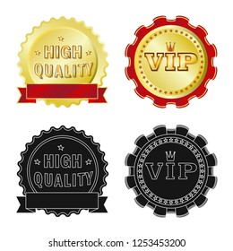 Vector illustration of emblem and badge logo. Collection of emblem and sticker stock vector illustration.
