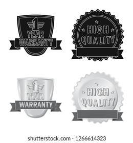 Vector illustration of emblem and badge logo. Set of emblem and sticker stock symbol for web.