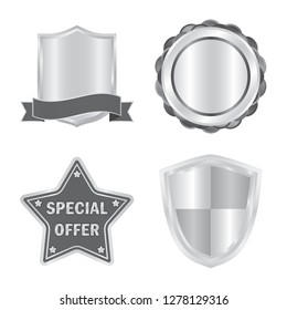 Vector illustration of emblem and badge logo. Set of emblem and sticker vector icon for stock.