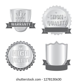 Vector illustration of emblem and badge logo. Collection of emblem and sticker stock symbol for web.