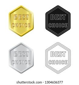 Vector illustration of emblem and badge logo. Set of emblem and sticker stock symbol for web.