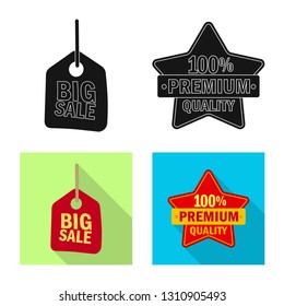 Vector illustration of emblem and badge logo. Collection of emblem and sticker stock symbol for web.