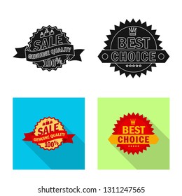 Vector illustration of emblem and badge logo. Collection of emblem and sticker vector icon for stock.