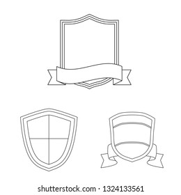 Vector illustration of emblem and badge logo. Set of emblem and sticker stock vector illustration.