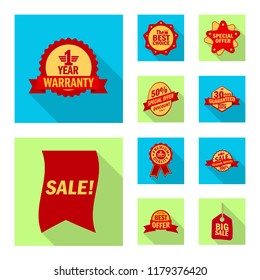 Vector illustration of emblem and badge sign. Collection of emblem and sticker stock symbol for web.