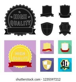 Vector illustration of emblem and badge sign. Set of emblem and sticker stock vector illustration.