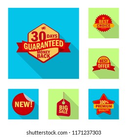 Vector illustration of emblem and badge symbol. Collection of emblem and sticker vector icon for stock.