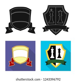 Vector illustration of emblem and badge symbol. Collection of emblem and sticker stock vector illustration.