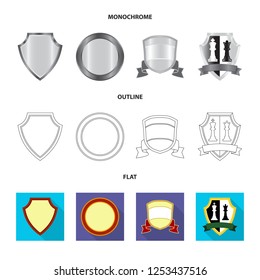 Vector illustration of emblem and badge symbol. Set of emblem and sticker stock symbol for web.