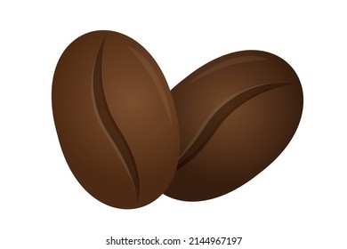 Vector illustration of emblem for coffee shop. Vector icon of coffee beans on isolated bacground.