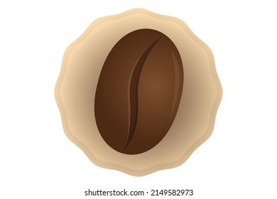 Vektorgrafik des Emblems für den Kaffeehaus. Vektorsymbol der Kaffeebohne mit Banner auf isoliertem Hintergrund.