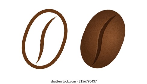 Ilustración vectorial del emblema para la cafetería. Icono vectorial de la judía de café en el fondo aislado.